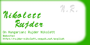 nikolett rujder business card